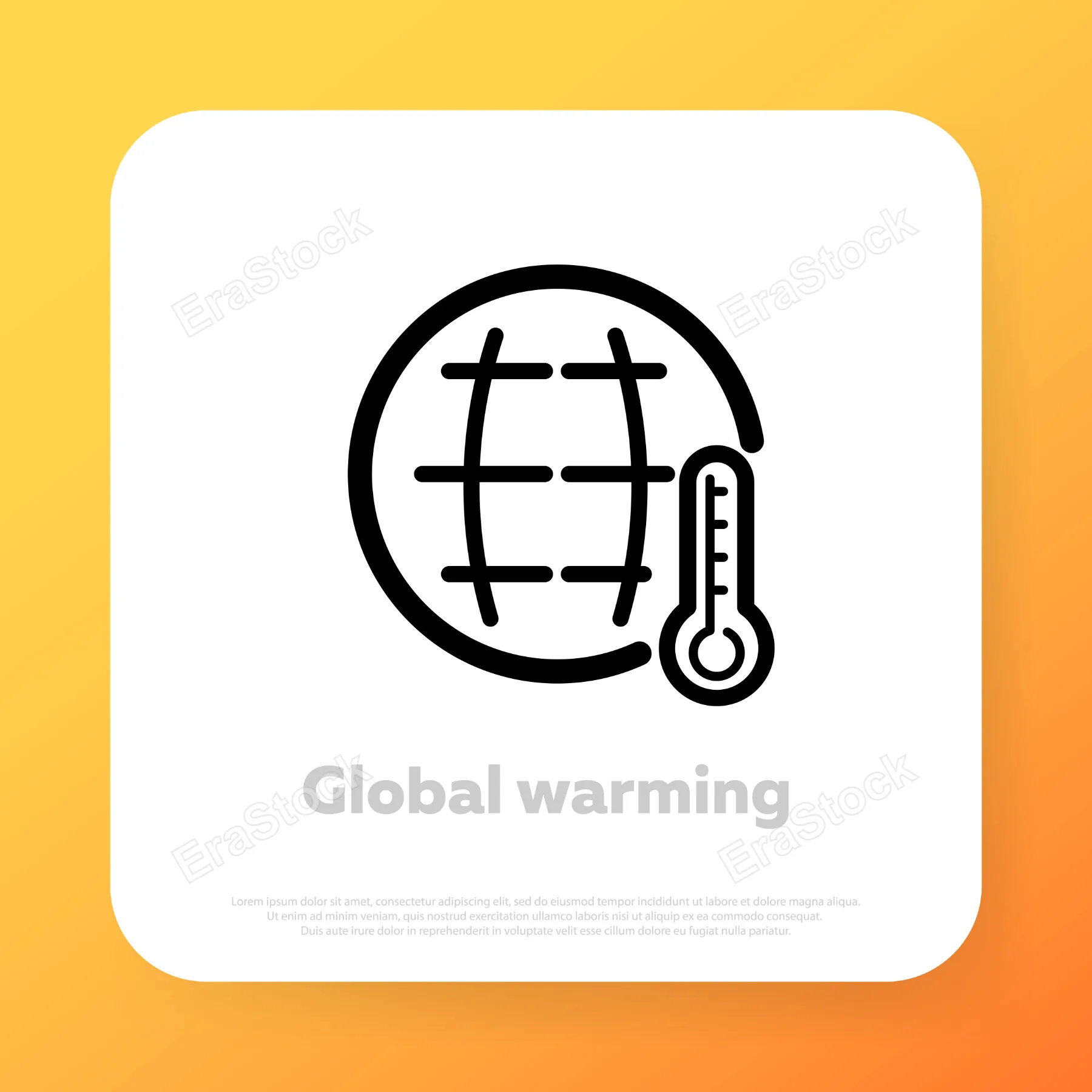 Global warming icon. Natural disaster, Environment danger. Vector line icon for Business and Advertising.