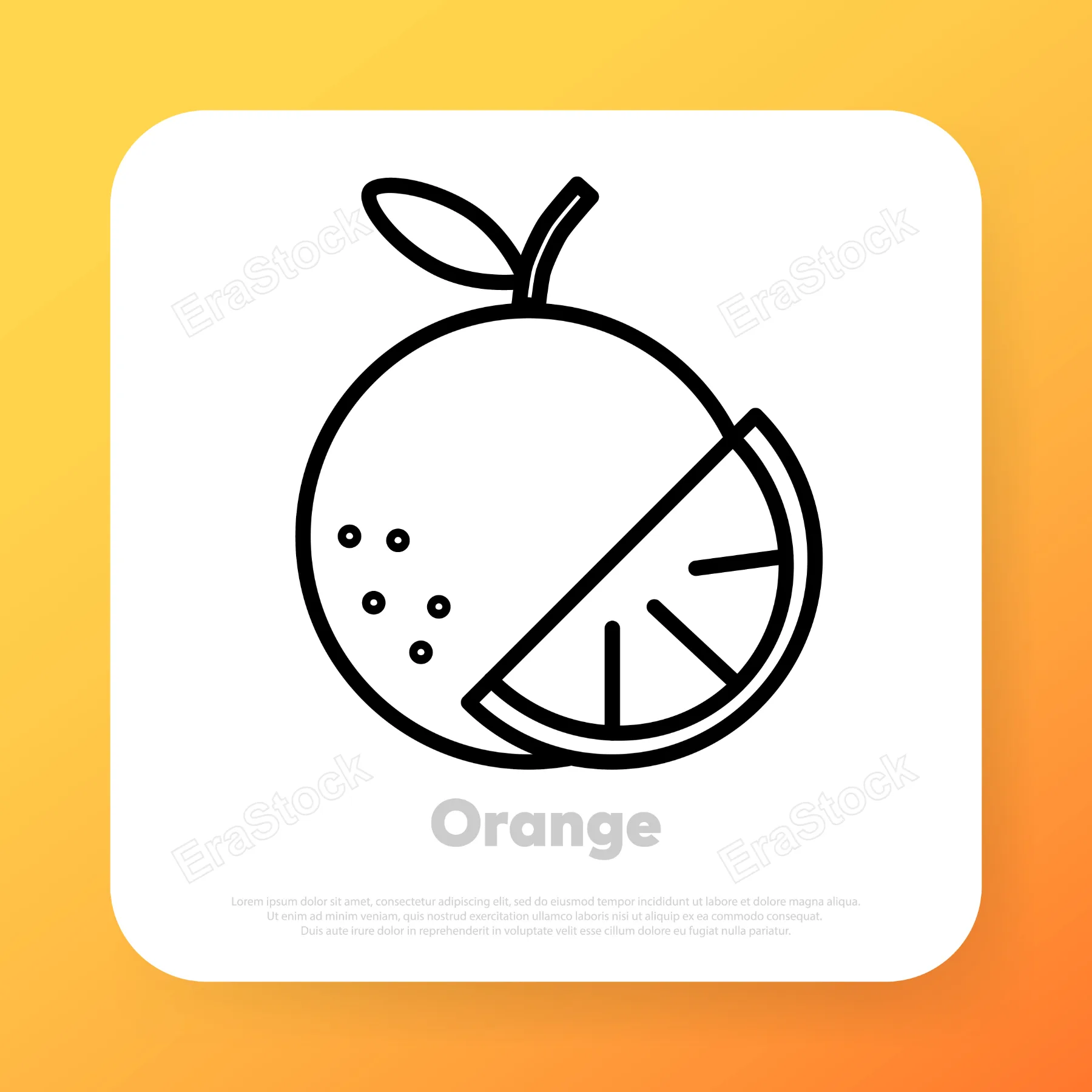 Orange line icon. Citrus fruit. Vitamine C. Vector line icon for Business and Advertising.