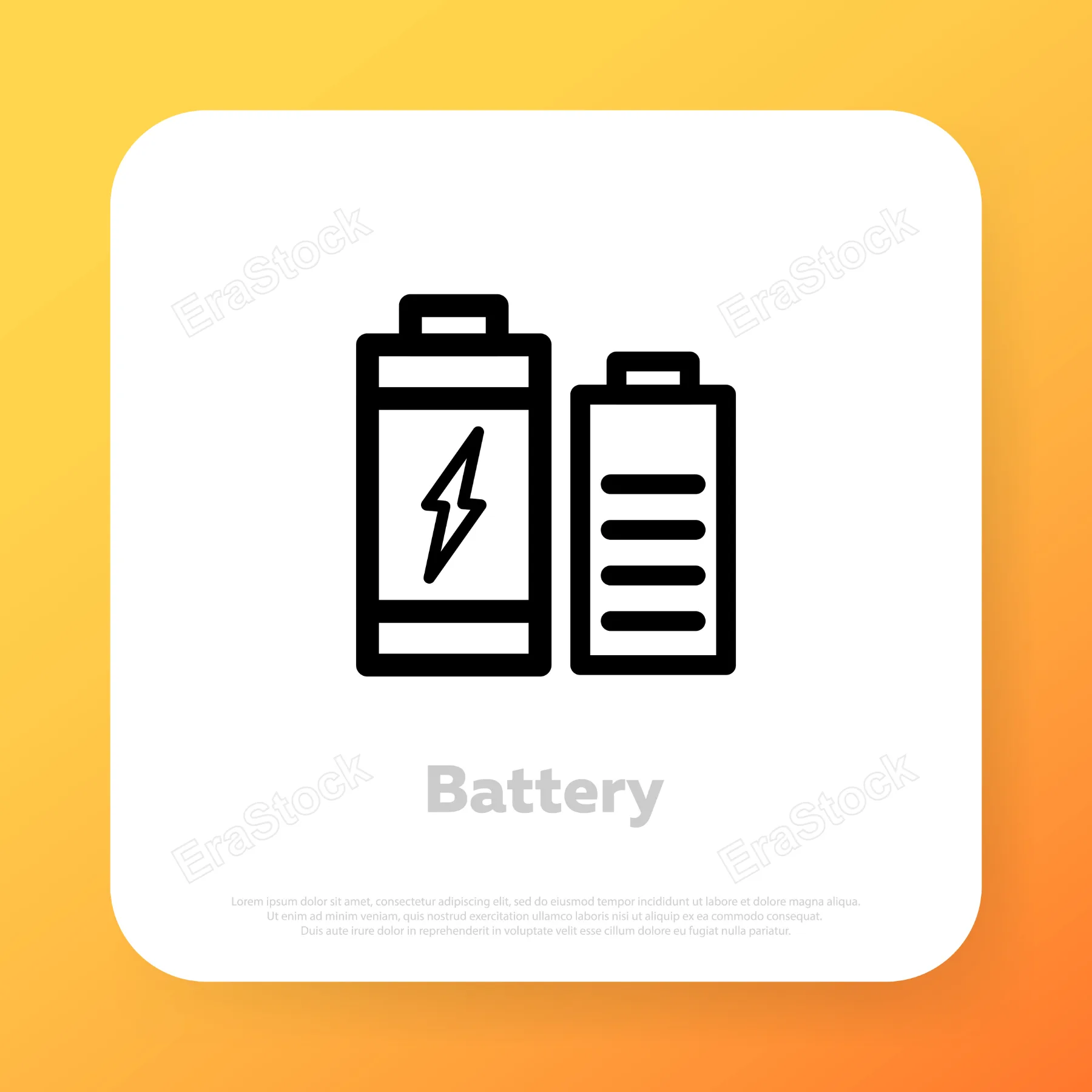 Battery icon. Charger phases illustration. Vector line icon for Business and Advertising.