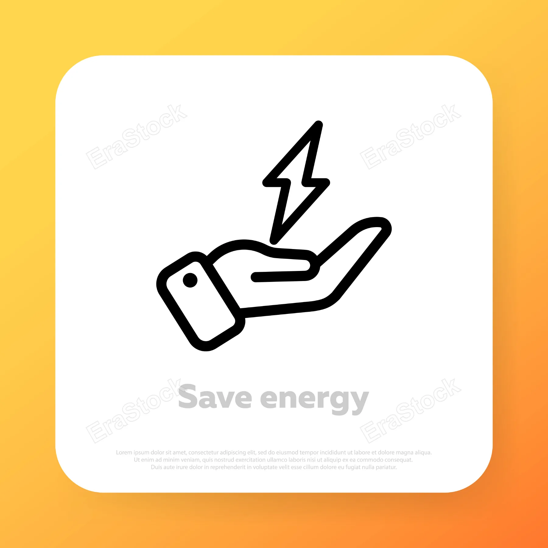 Save energy icon. Save environment. Vector line icon for Business and Advertising.