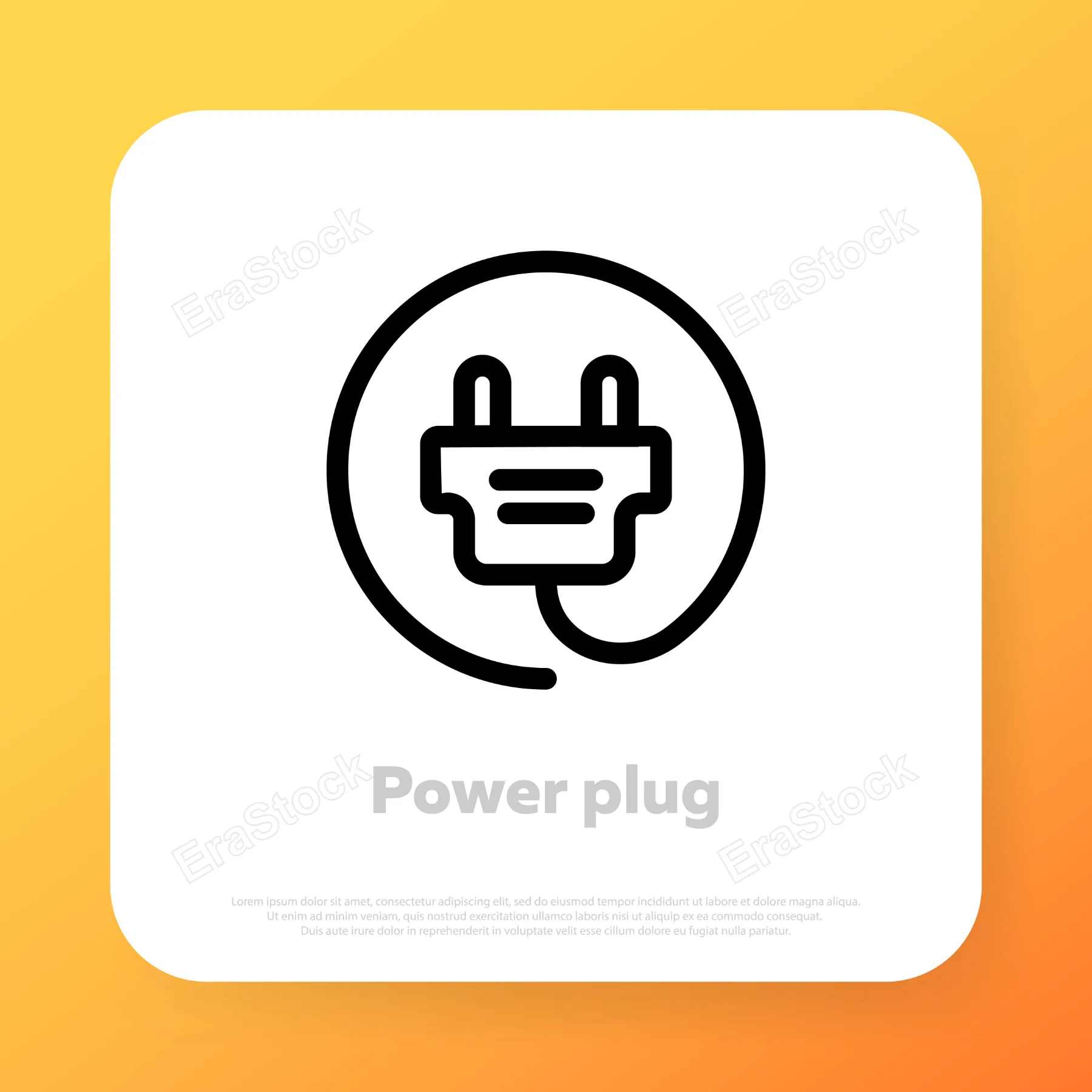 Electric plug. Electricity. Vector line icon for Business and Advertising.