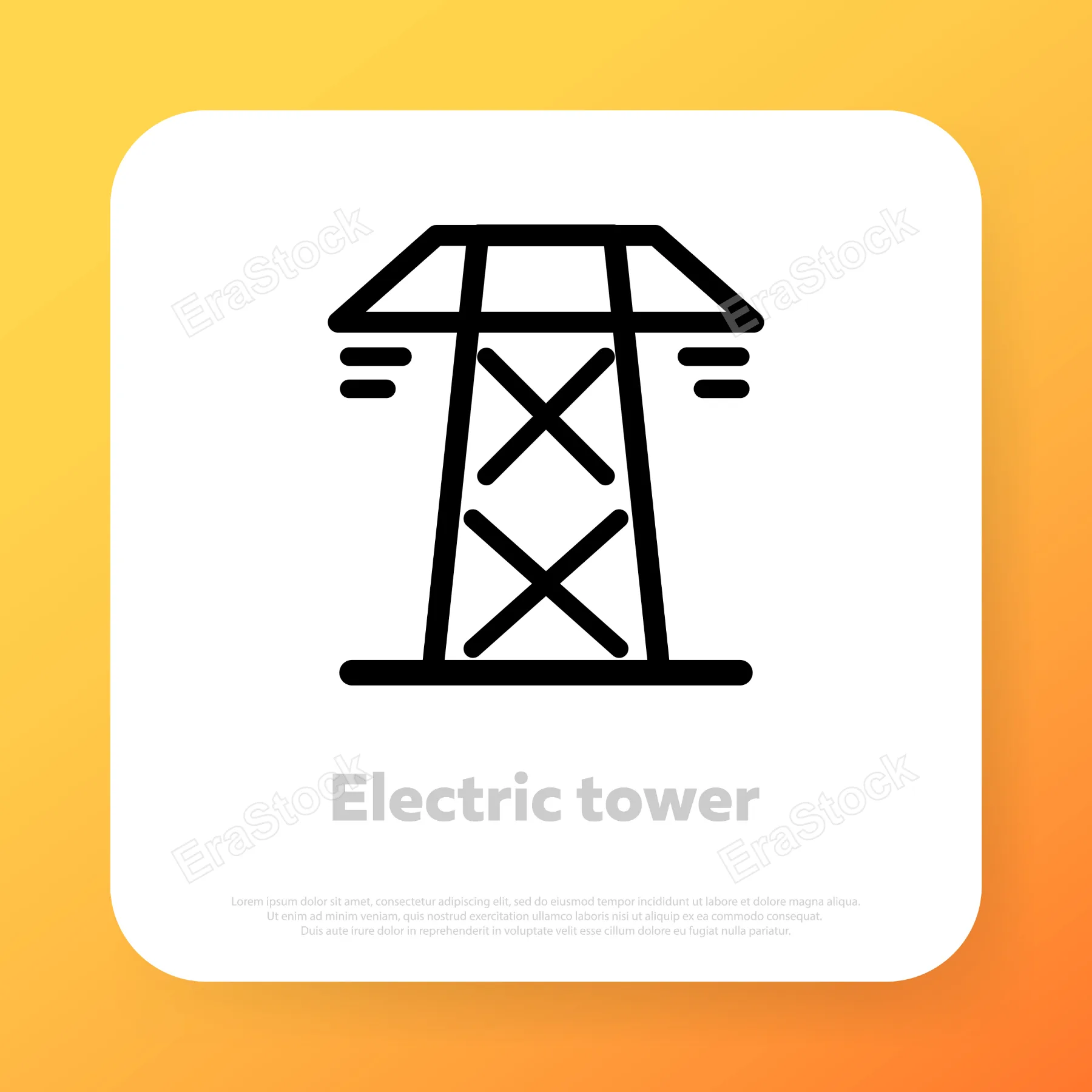 Electric transmission tower icon. Vector line icon for Business and Advertising.