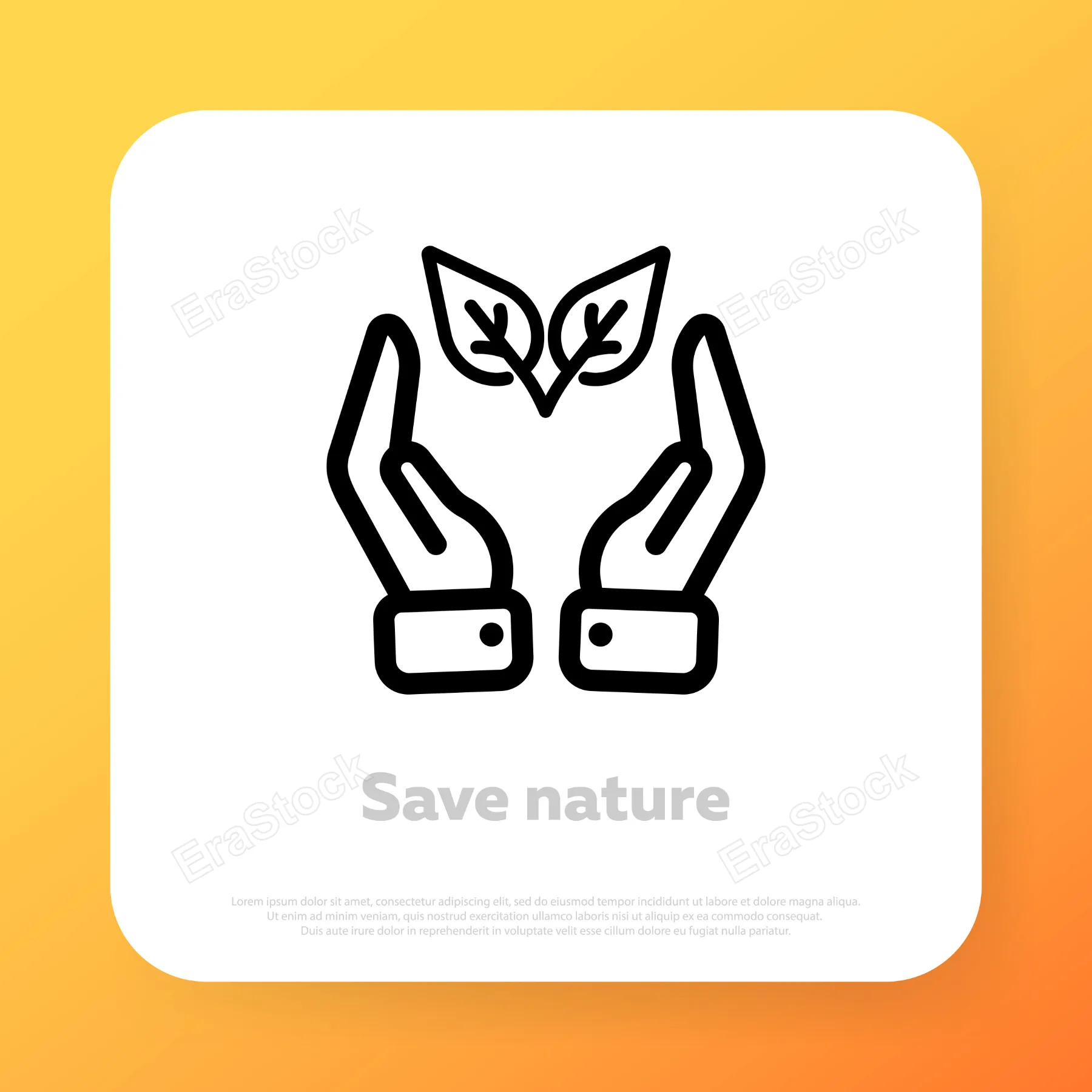 Save nature icon. Save environment concept. Vector line icon for Business and Advertising.