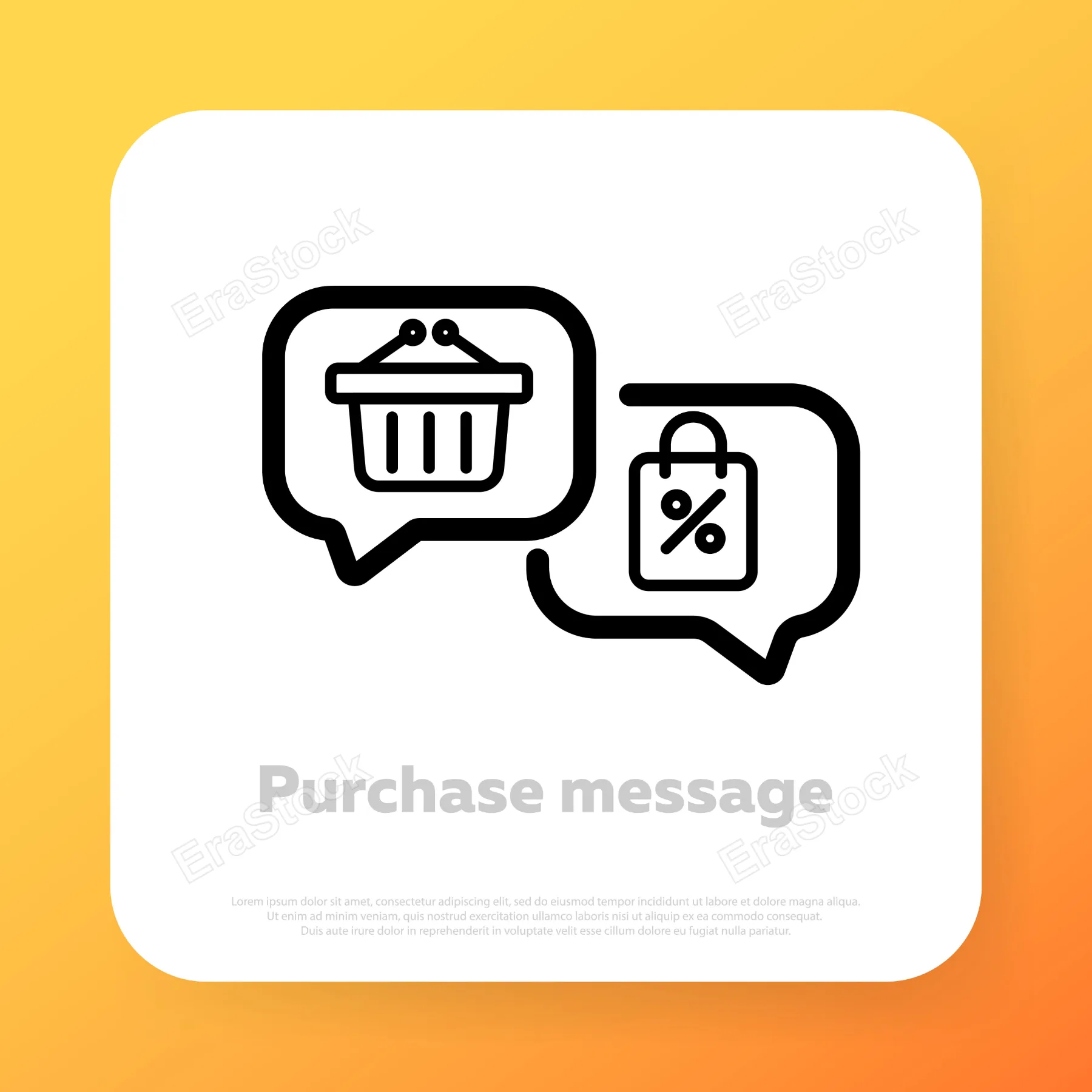 Purchase message icon. Ecommerce notifications. Sale product notification. Vector line icon for Business and Advertising.