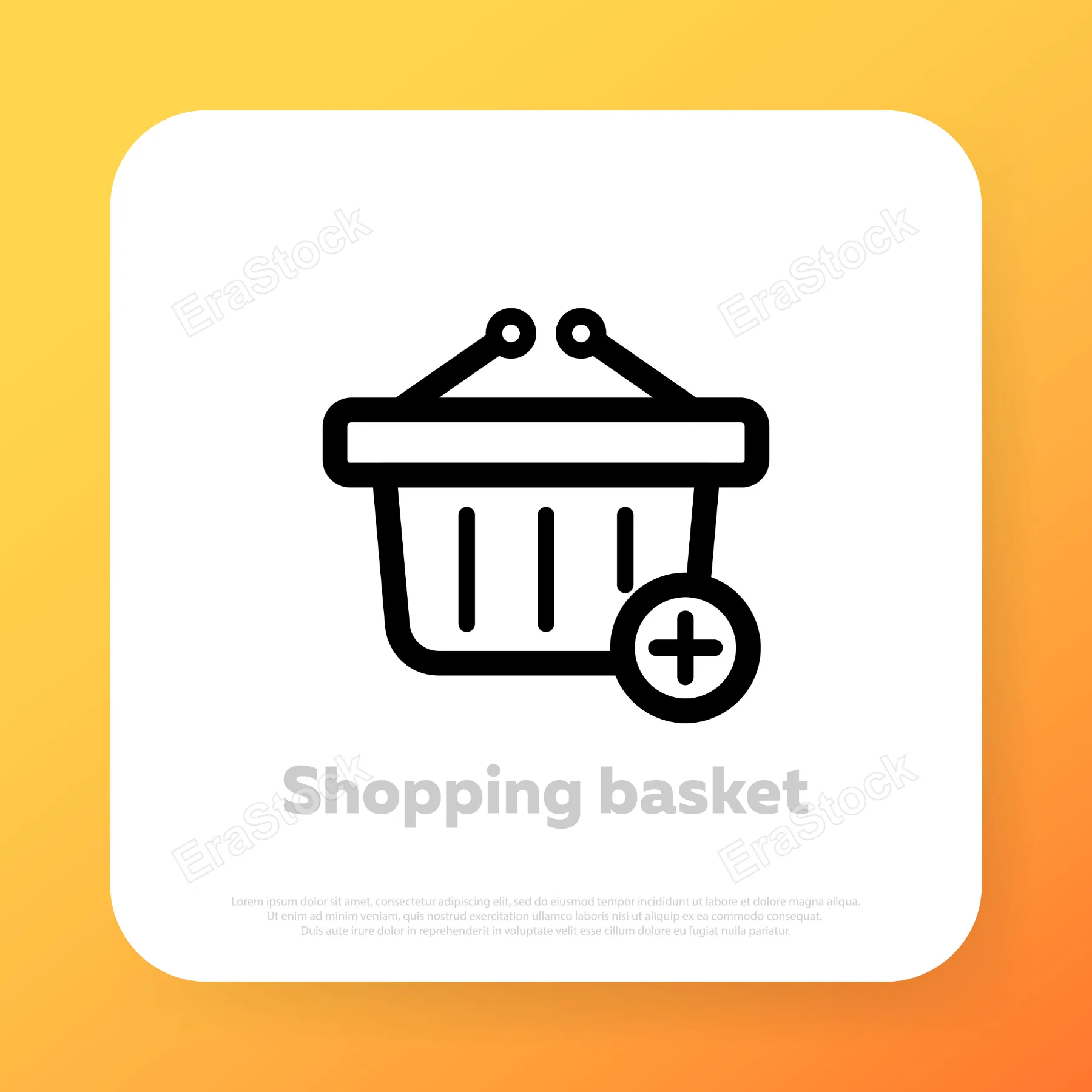 Add to shopping basket icon. Online shopping. Ecommerce. Vector line icon for Business and Advertising.