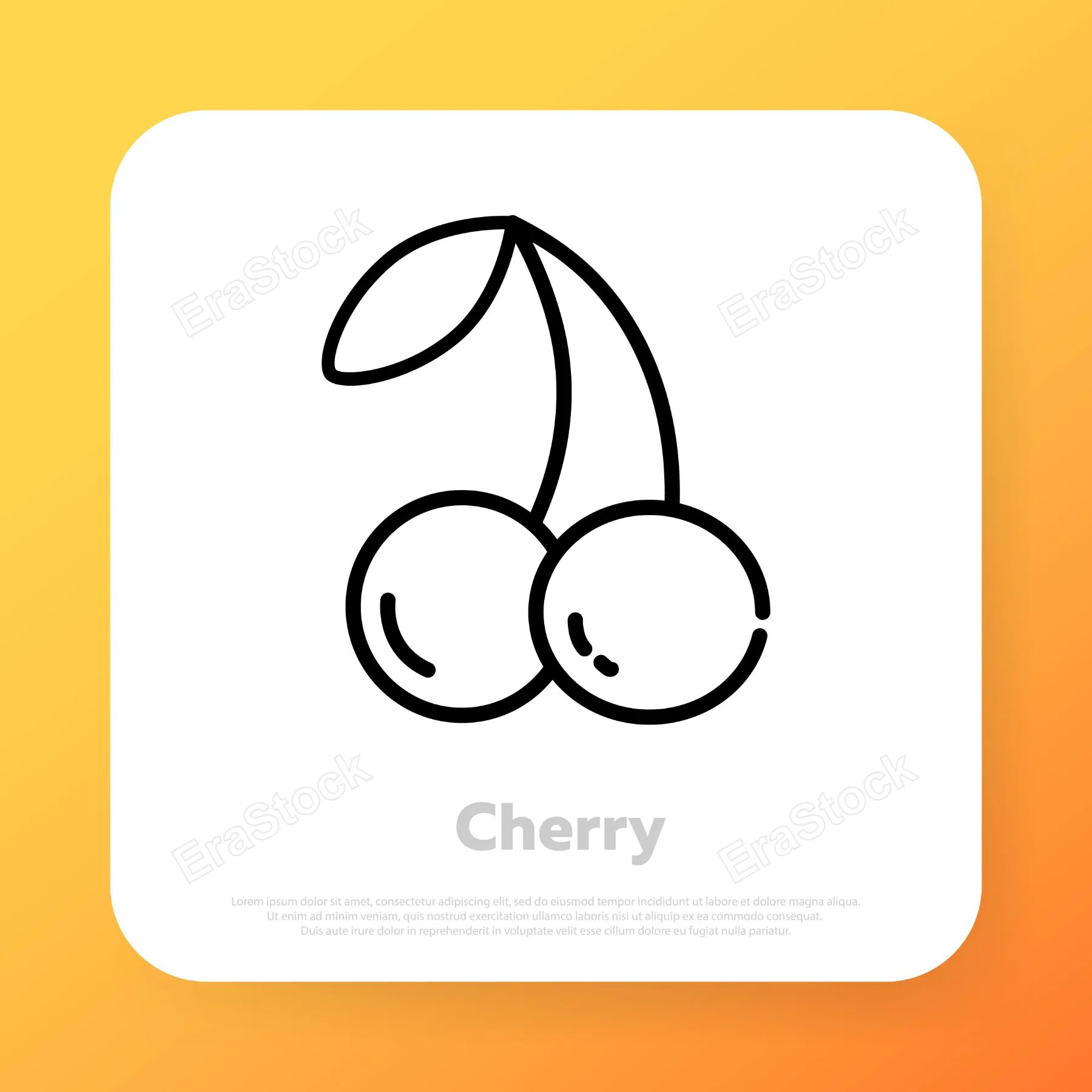 Cherry line icon. Fruit icon. Vector line icon for Business and Advertising.