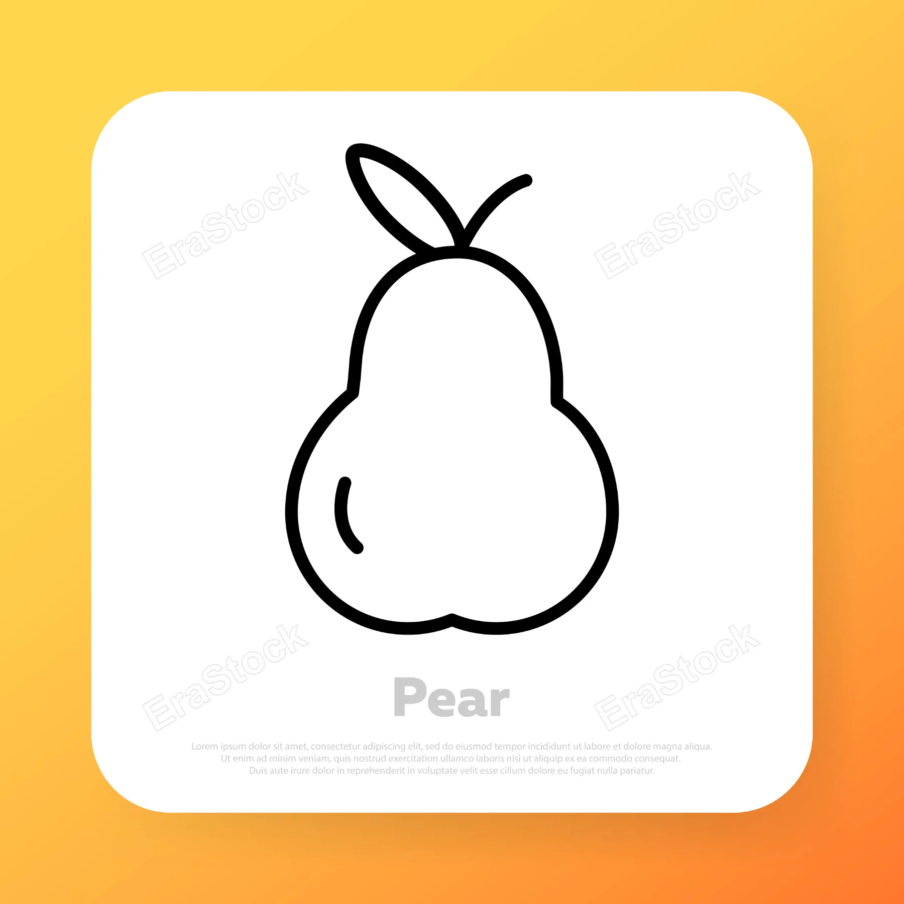 Pear line icon. Fruit icon. Vector line icon for Business and Advertising.