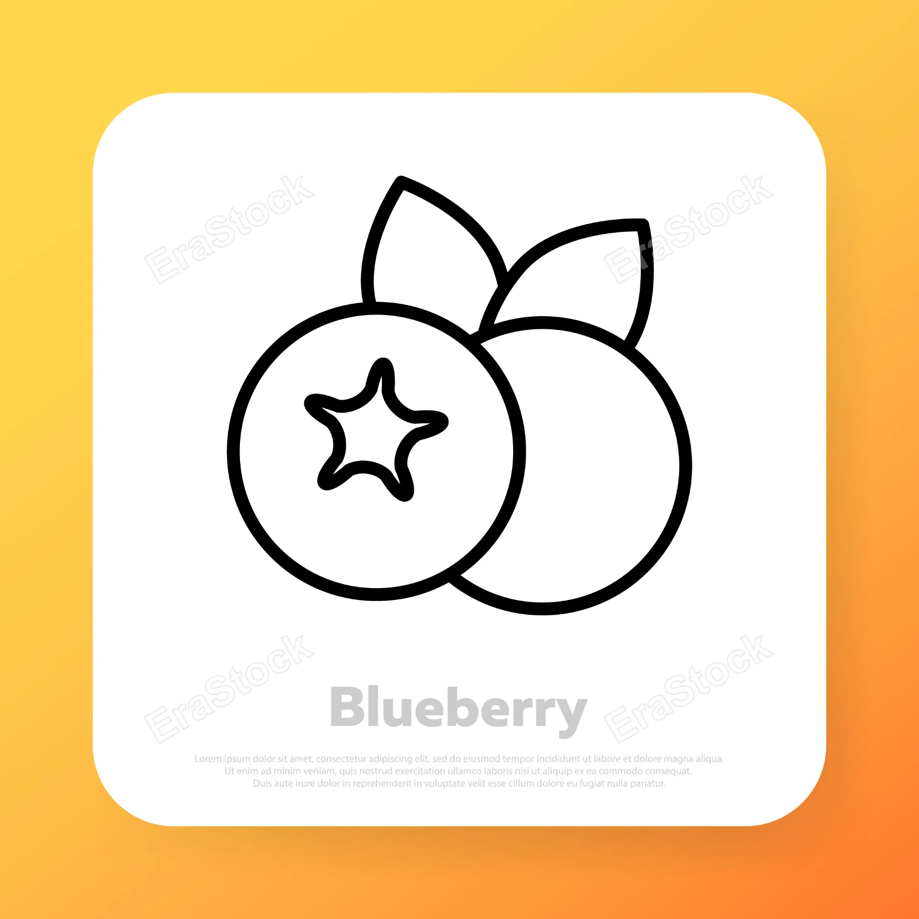 Blueberry line icon. Berry fruit icon. Vector line icon for Business and Advertising.