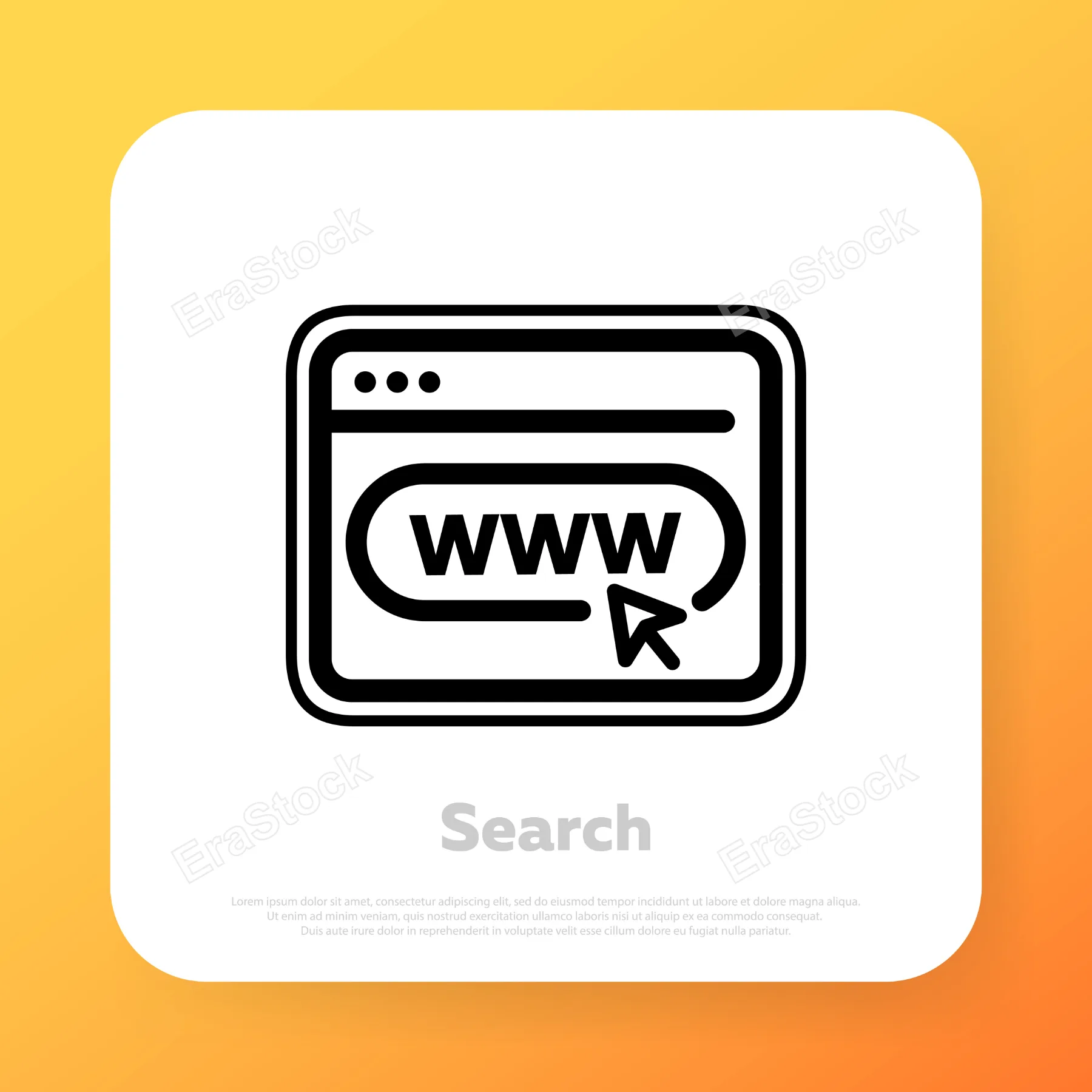 Search bar line icon. Web browser window template. Vector line icon for Business and Advertising.