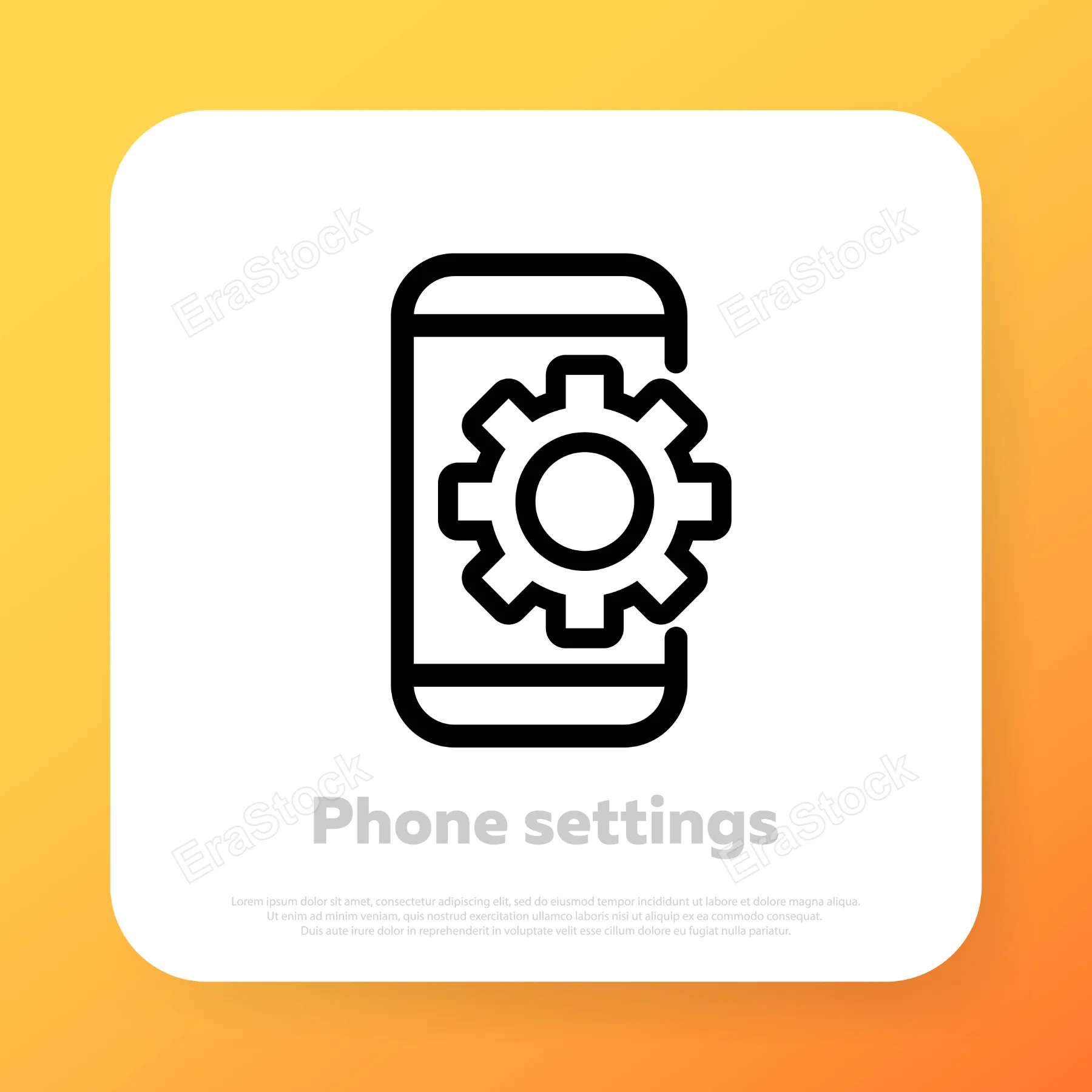 Phone setting line icon. Mobile app setting menu. Digital device. Vector line icon for Business and Advertising.