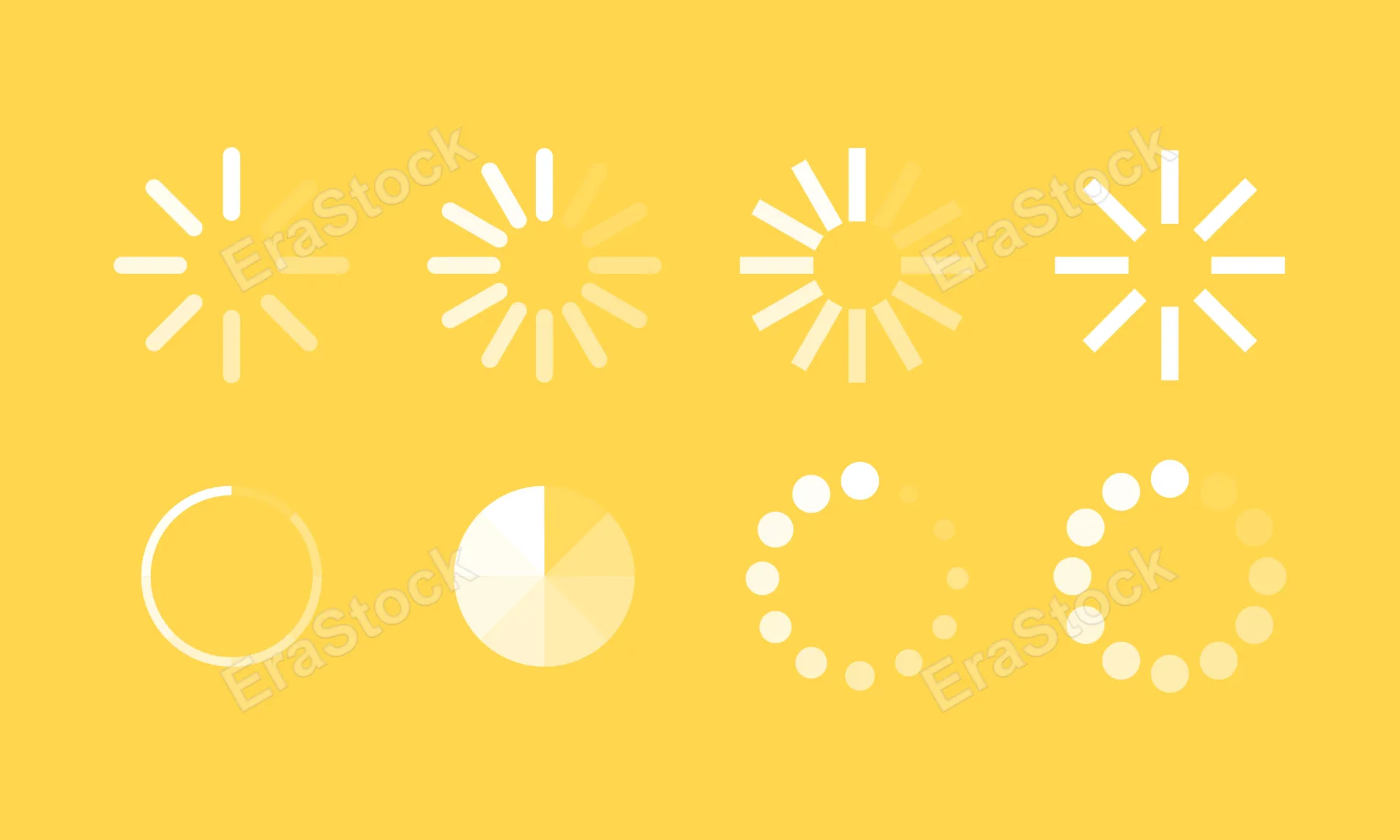 Loading icon set. Progress sign, wait concept. Computer process circle. Vector line icon for Business and Advertising.