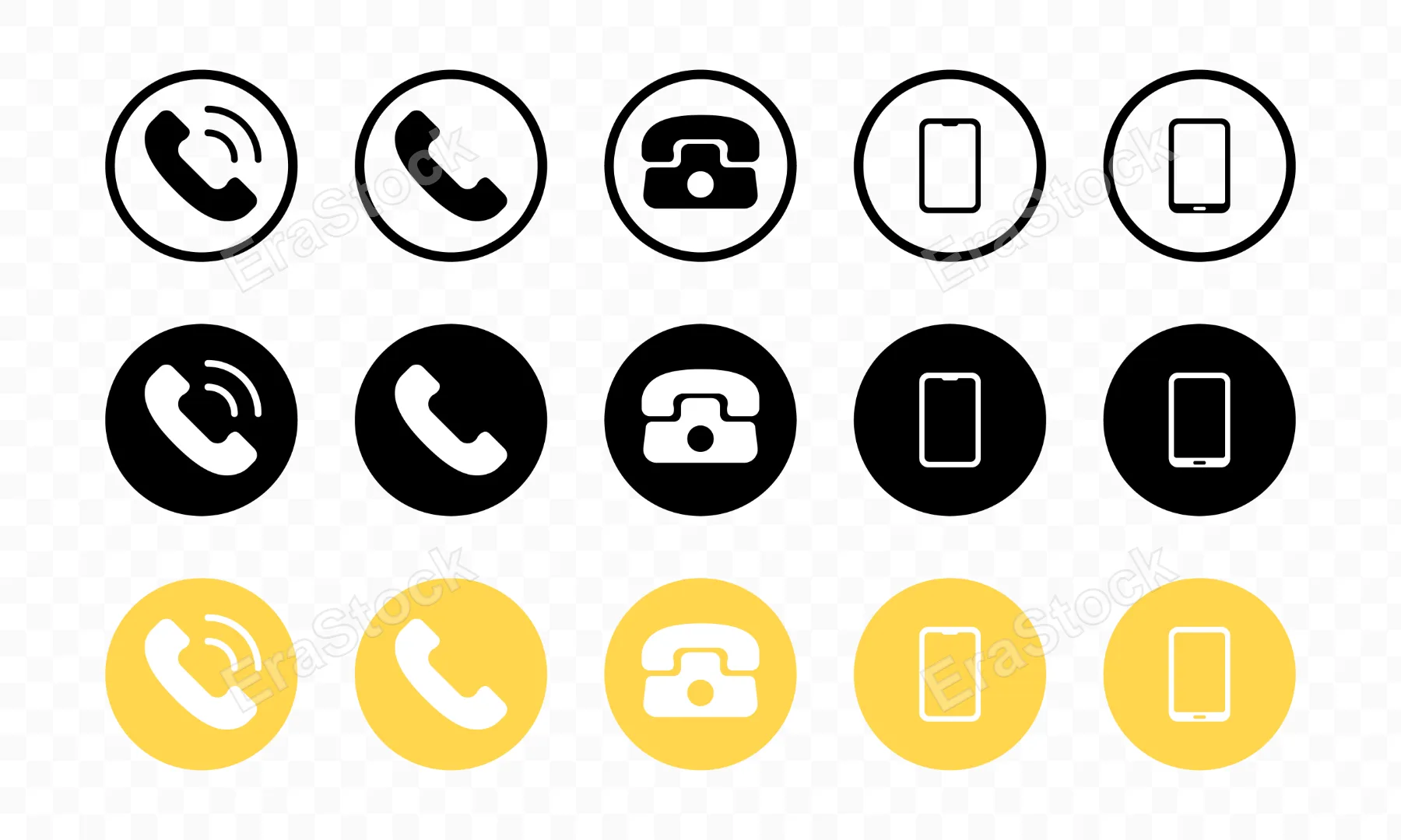 Phone, smartphone icon set. Telephone sign. Device, gadget sign. Vector line icon for Business and Advertising.