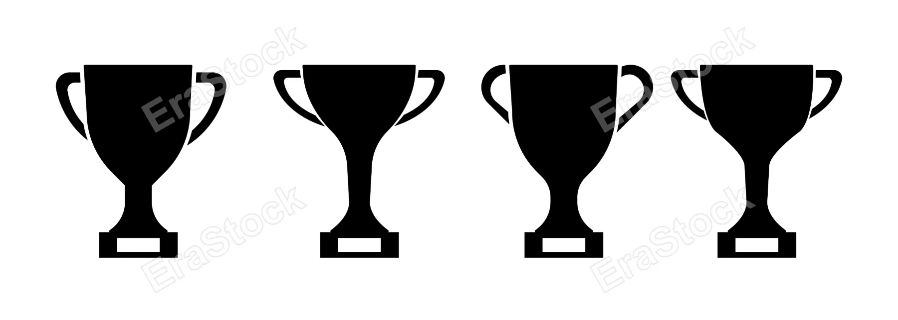 Trophy cup icon set. Champion award. Winner success concept. Vector line icon for Business and Advertising.