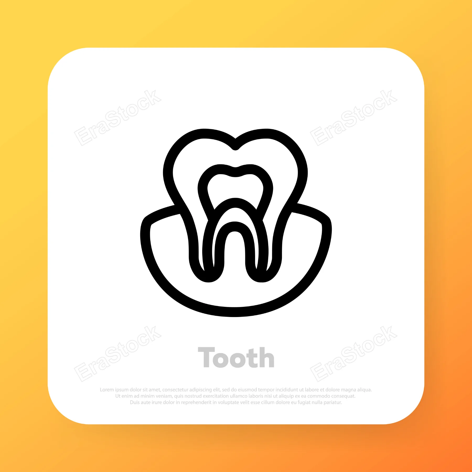 Tooth icon. Dental health care concept. Dentistry clinic or dentist medical center. Vector line icon for Business and Advertising.