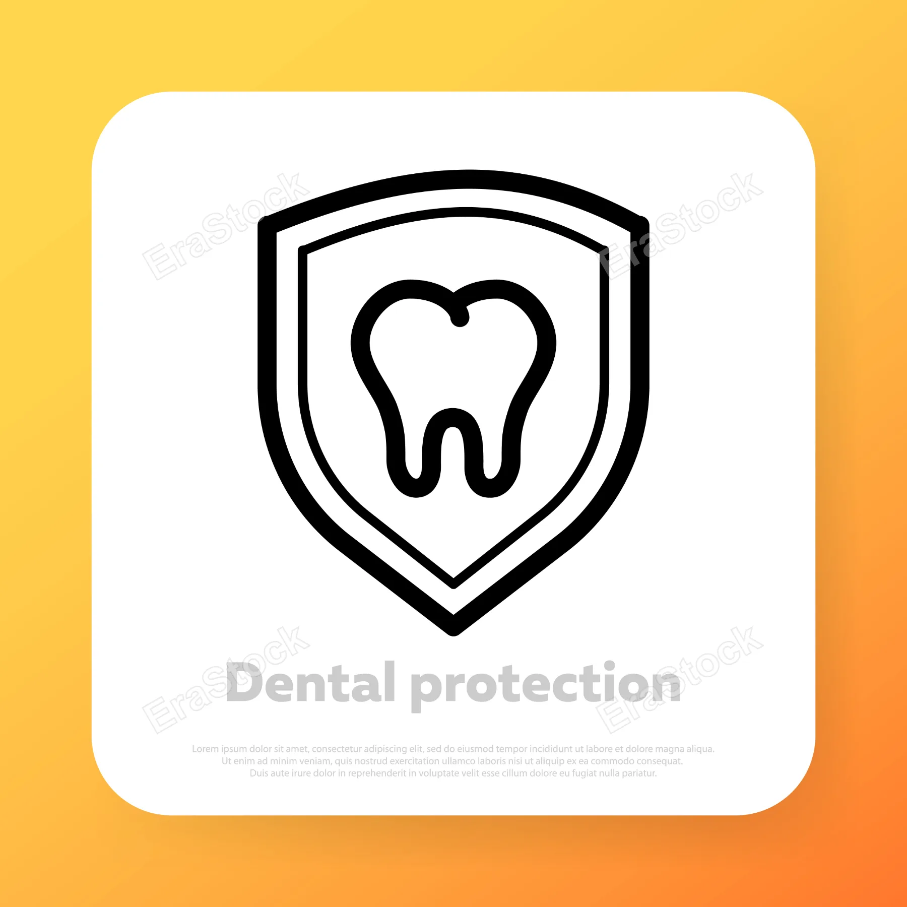 Dental protection icon. Oral dental health care concept. Anti caries protection. Vector line icon for Business and Advertising.