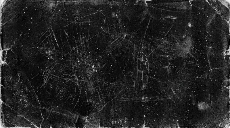 A grunge paper overlay with scratches, dust, noisy monochrome grain and distressed black background, worn tactile surface with raw darkroom mood, ultra-realistic, no logos.