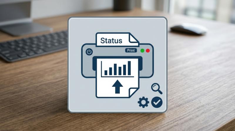 A print icon with sheet and output symbol, crisp office-tool mood, ultra-realistic, no logos.