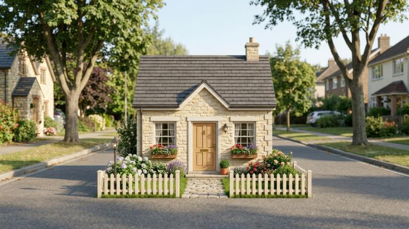 A house icon with simple structure and homely charm, clean residential atmosphere, ultra-realistic, no logos.