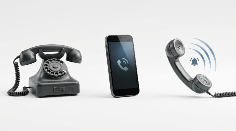 A phone icon set for contact us symbols with telephone, ringing handset, and mobile pictograms, clean white background, clear communication mood, ultra-realistic, no logos.